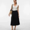 Awliva High Waist Midi Skirt