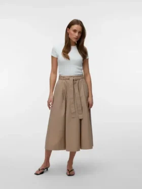 Awliva High Waist Midi Skirt