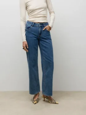 Awrena Mid Rise Wide Leg Fit Jeans