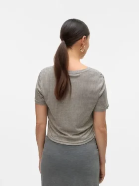 Cropped Fit Round Neck Top