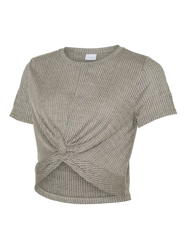 Cropped Fit Round Neck Top Cropped Fit Round Neck Top