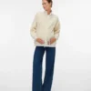 High Neck Elasticated Cuffs Adjustable Straps Volume Sleeves Jacket