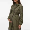 High Stand-Up Collar Elasticated Cuffs Coat
