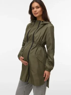 High Stand-Up Collar Elasticated Cuffs Coat