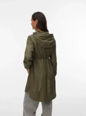 High Stand-Up Collar Elasticated Cuffs Coat
