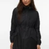 High Stand-Up Collar Elasticated Cuffs Coat