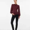 Regular Fit High Neck Balloon Sleeves Pullover