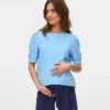 Regular Fit Round Neck Balloon Sleeves T-Shirt