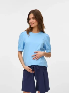 Regular Fit Round Neck Balloon Sleeves T-Shirt