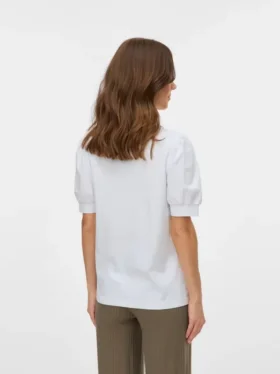 Regular Fit Round Neck Balloon Sleeves T-Shirt