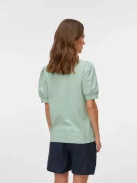 Regular Fit Round Neck Balloon Sleeves T-Shirt