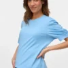 Regular Fit Round Neck Balloon Sleeves T-Shirt