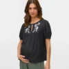 Regular Fit Round Neck Elasticated Cuffs Balloon Sleeves Top