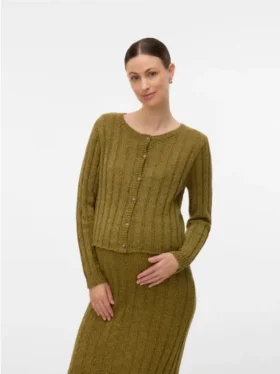 Regular Fit Round Neck Knit Cardigan