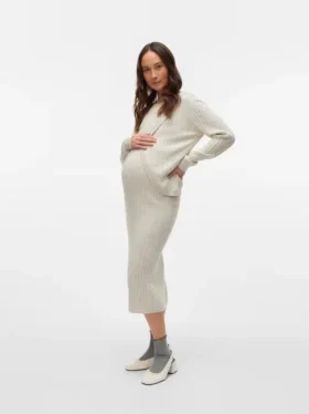 Regular Fit Round Neck Ribbed Cuffs Knit Top