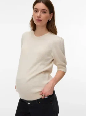Regular Fit Round Neck Ribbed Cuffs Pullover