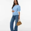 Regular Fit Round Neck Ribbed Cuffs Pullover