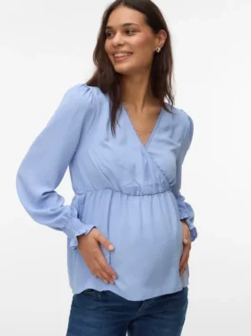 Regular Fit V-Neck Elasticated Cuffs Top