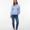 Regular Fit V-Neck Elasticated Cuffs Top