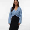 Regular Fit V-Neck Fold-Up Cuffs Dropped Shoulders Pullover