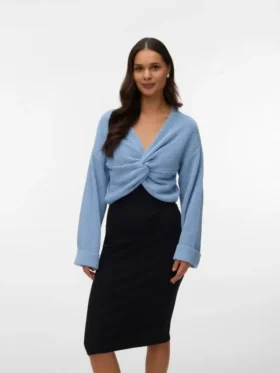 Regular Fit V-Neck Fold-Up Cuffs Dropped Shoulders Pullover