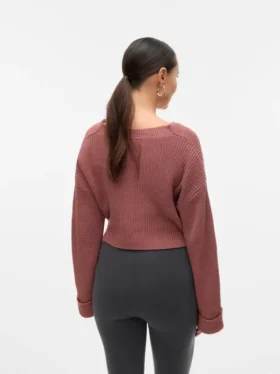 Regular Fit V-Neck Fold-Up Cuffs Dropped Shoulders Pullover
