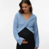 Regular Fit V-Neck Fold-Up Cuffs Dropped Shoulders Pullover