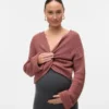 Regular Fit V-Neck Fold-Up Cuffs Dropped Shoulders Pullover