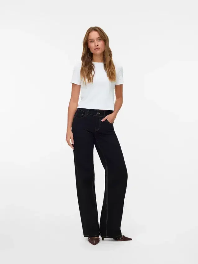 Snrancy Mid Rise Wide Leg Fit Jeans Snrancy Mid Rise Wide Leg Fit Jeans