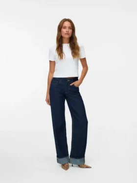 Snrancy Mid Rise Wide Leg Fit Jeans