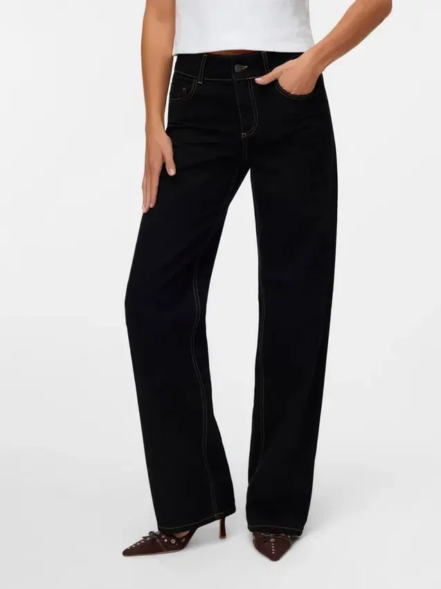 Snrancy Mid Rise Wide Leg Fit Jeans Snrancy Mid Rise Wide Leg Fit Jeans