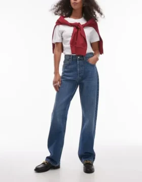 Topshop High Waist Straight Fit Jeans