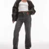 Topshop High Waist Straight Fit Jeans