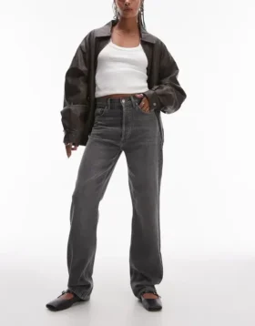 Topshop High Waist Straight Fit Jeans