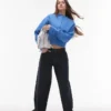 Topshop Knitted Compact Fitted Waist Cardi