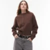 Topshop Knitted Compact Fitted Waist Cardi