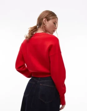 Topshop Knitted Compact Fitted Waist Cardi