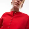 Topshop Knitted Compact Fitted Waist Cardi