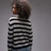 Topshop Knitted Light Weight Stripe Polo