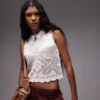 Topshop Knitted Scallop Edge Stitchy Tank Top