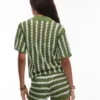 Topshop Knitted Stitchy Stripe Co-Ord Shirt