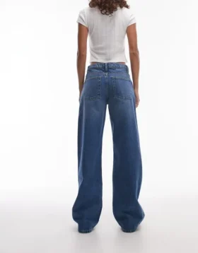Topshop Low Waist Wide Leg Fit Jeans