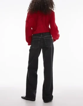 Topshop Low Waist Wide Leg Fit Jeans