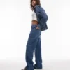 Topshop Low Waist Wide Leg Fit Jeans
