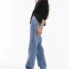 Topshop Mid Rise Straight Fit Jeans