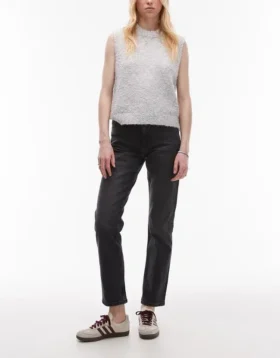 Topshop Mid Waist Straight Fit Jeans