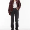 Topshop Mid Waist Straight Fit Jeans