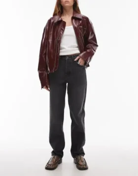 Topshop Mid Waist Straight Fit Jeans