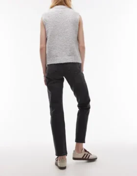 Topshop Mid Waist Straight Fit Jeans