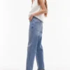 Topshop Mid Waist Straight Fit Jeans